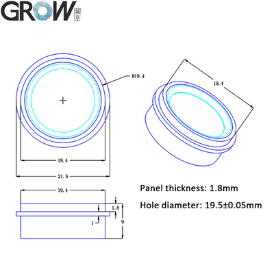 Grow KS200+R502-F Circular Ring LED Fingerprint Access Control Board
